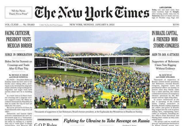 Atos criminosos em Brasília são capas de jornais internacionais