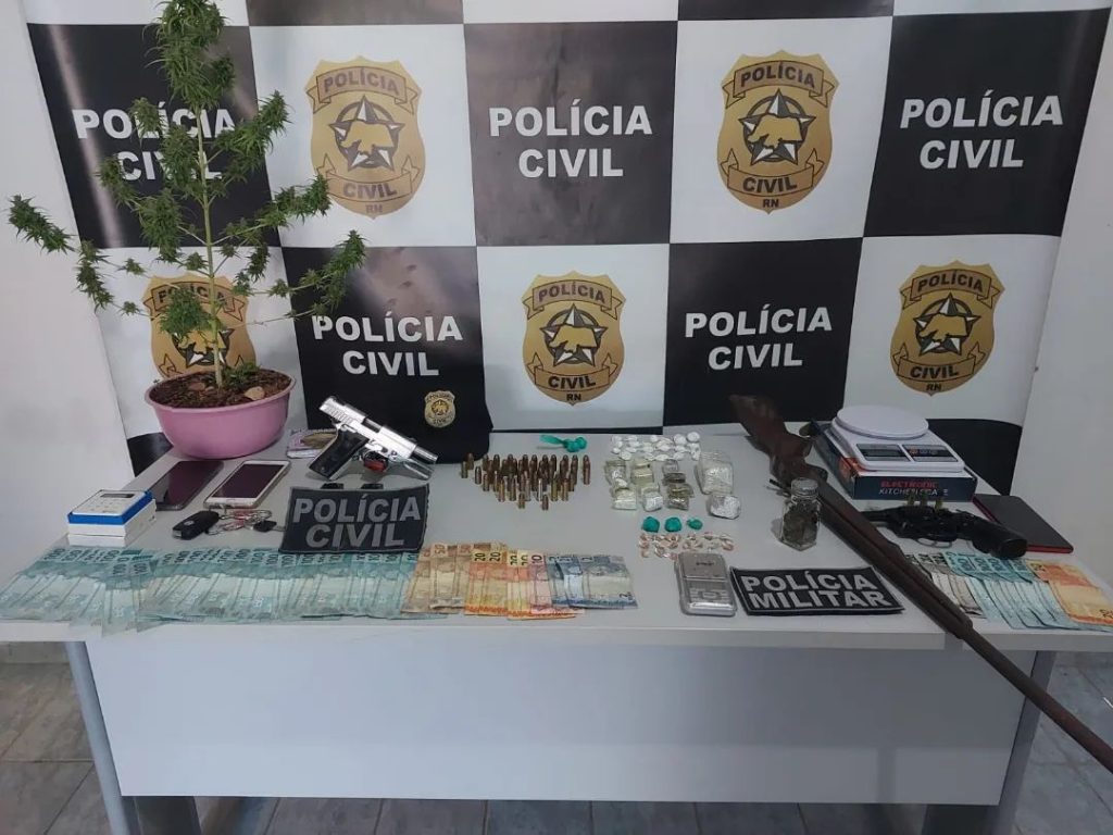 Polícia Civil de Portalegre-RN; Prendem em operação 4 envolvidos em crimes de tráfico de drogas e posse ilegal de armas