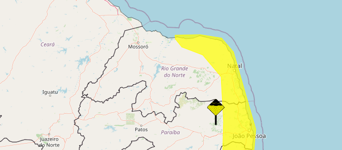 Inmet emite alerta de acumulado de chuva para Natal e mais 50 cidades do RN; veja lista